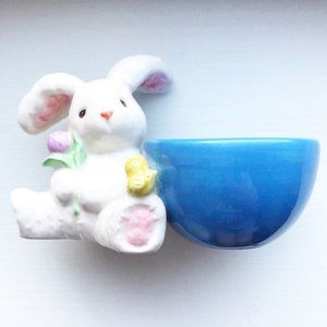 Ceramic Bunny Rabbit Trinket dish